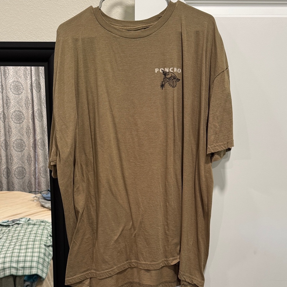 Poncho Men's Casual Brown Short Sleeve Tee